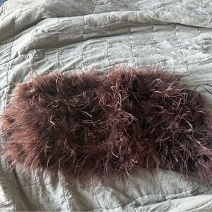 Nasty Gal Rich Brown Feathered tube top